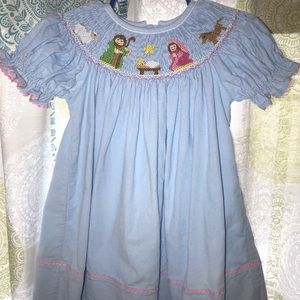 Hand Smocked Christmas dress 18 months